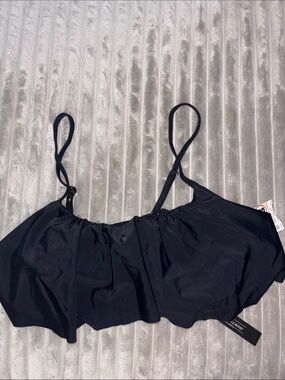 Black Ruffle Bikini Top size xl